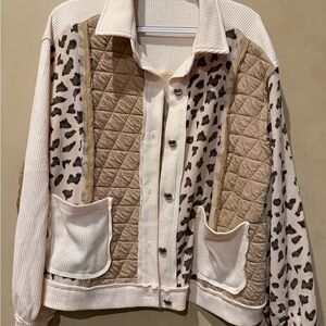 Leopard Print Quilted Jacket